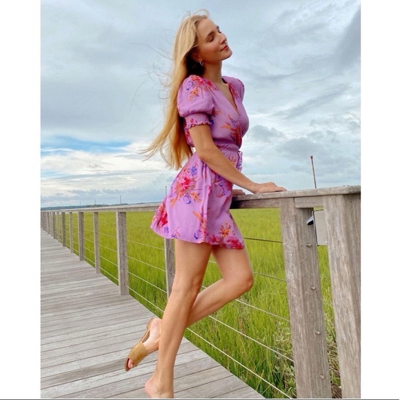 Urban Outfitters Dresses & Skirts - NWT! UO Anna Crepe Purple Floral Wrap Mini Dress